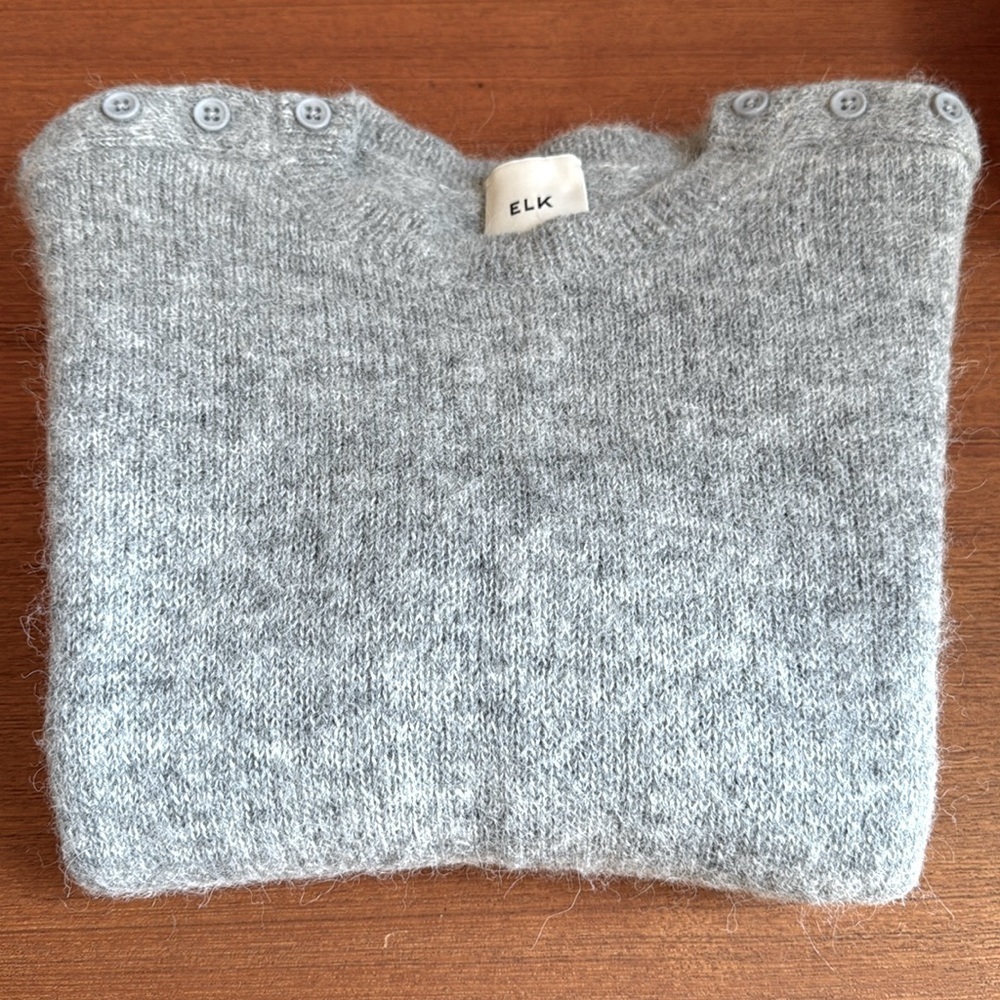 Fine fiber content Carita sweater by elk grey with buttons new without tags